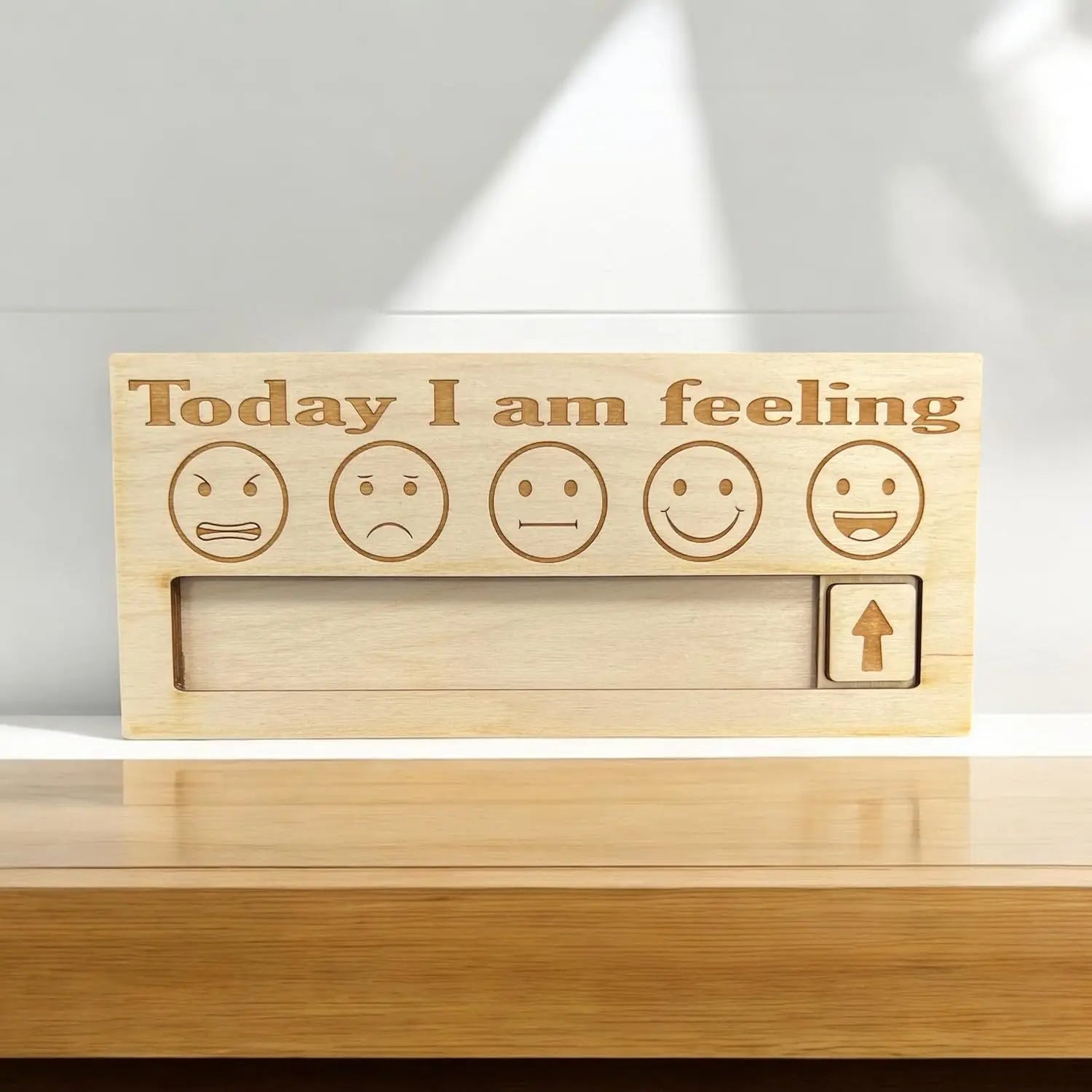 Wooden Mood Barometer — “How I Feel Today” Emotion Indicator & Funny Gift for Friends, Couples & Office