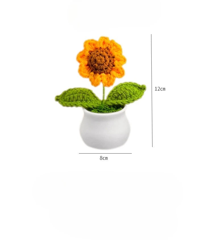 Hand-Woven Sunflower Bouquet — Creative Keepsake for Girlfriend, Car & Table Décor Gift