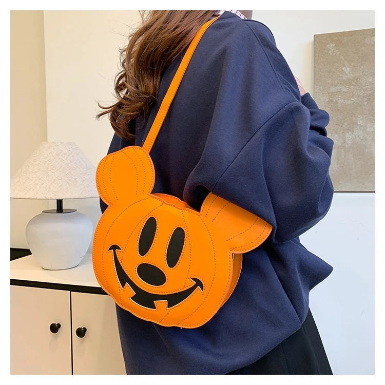 Anime Halloween Pumpkin Crossbody Bag — Cute Cartoon Oval Zipper Shoulder Bag, Perfect Gift for Fall & Cosplay