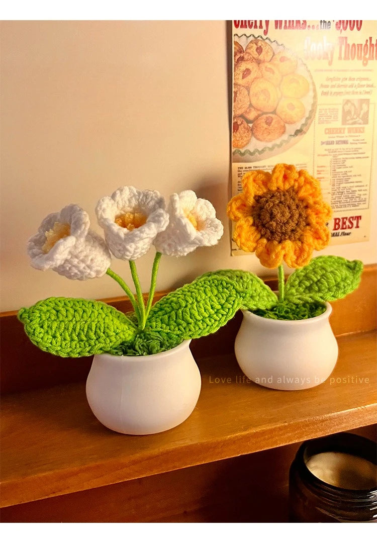 Hand-Woven Sunflower Bouquet — Creative Keepsake for Girlfriend, Car & Table Décor Gift
