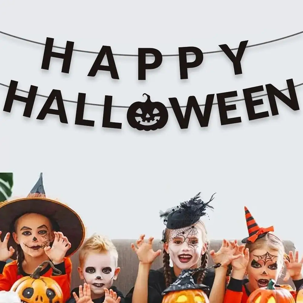 Halloween Party Decorations HAPPY HALLOWEEN Accessories Ghost Banner, Supplies Bat Party Halloween Backdrop Pumpkin, Hangin T6E9