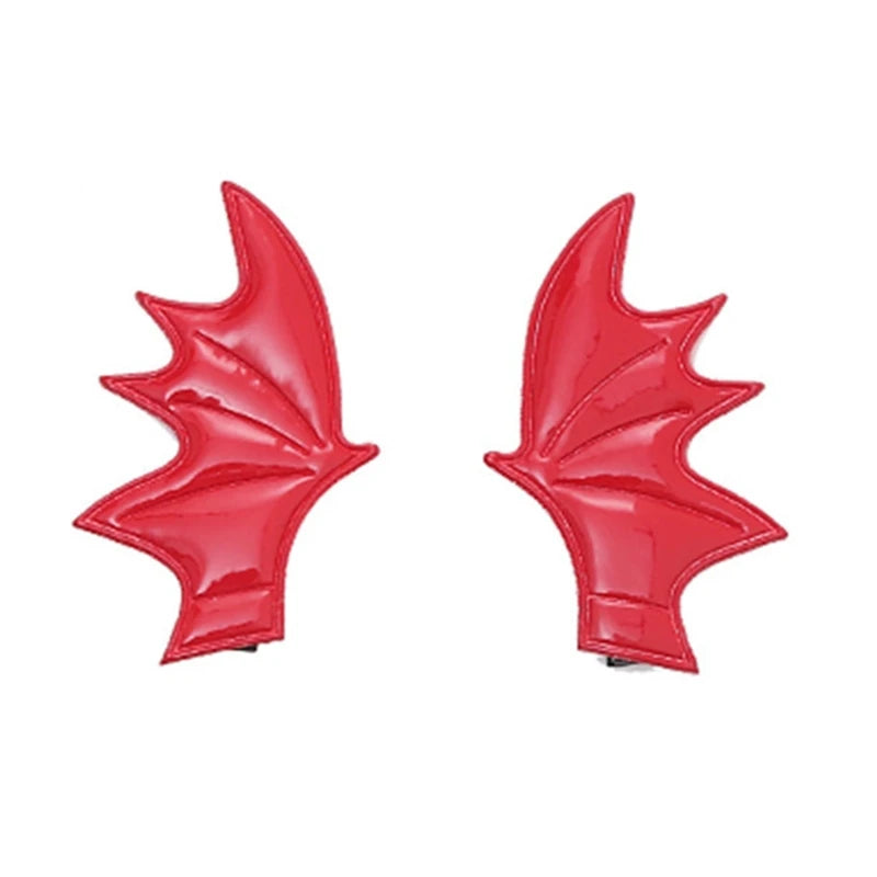 Cartoon Devil Bat-Wing Hair Clips — Cosplay & Halloween Party Headwear Accessory