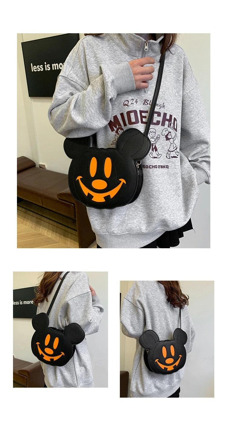 Anime Halloween Pumpkin Crossbody Bag — Cute Cartoon Oval Zipper Shoulder Bag, Perfect Gift for Fall & Cosplay
