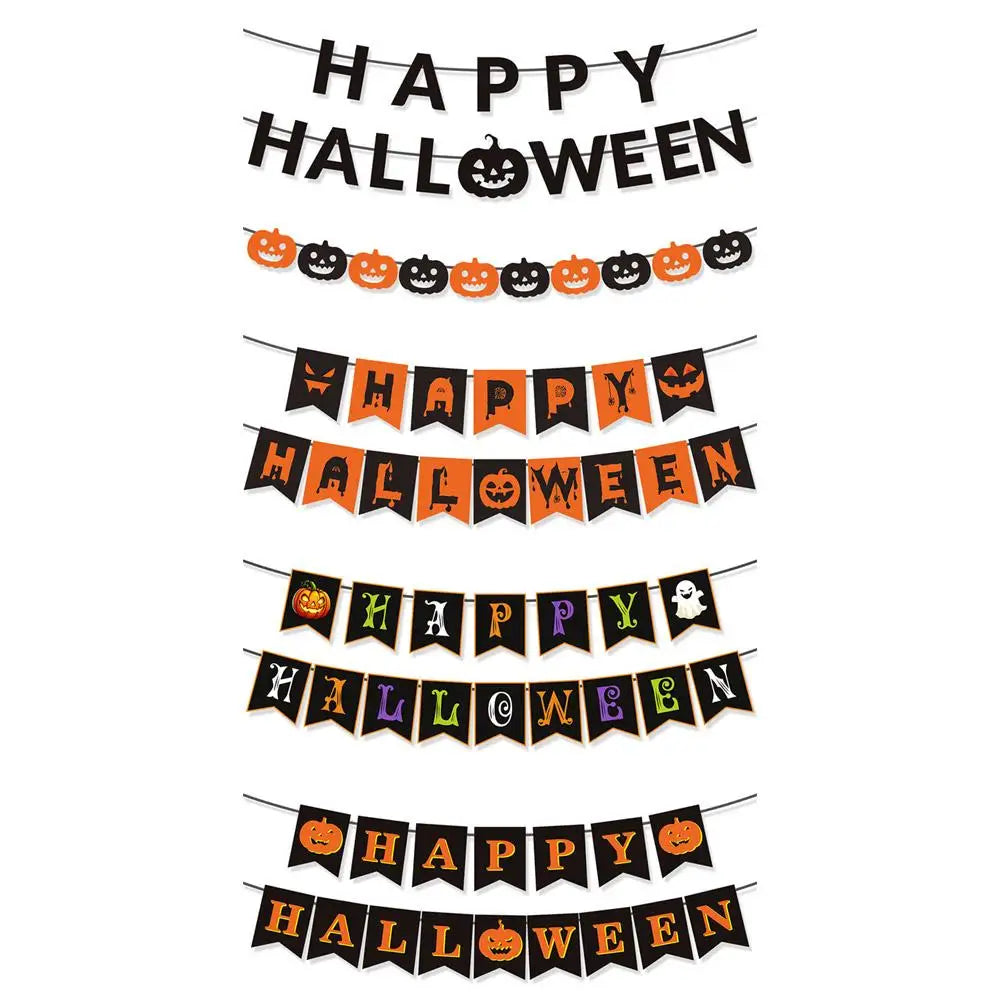 Halloween Party Decorations HAPPY HALLOWEEN Accessories Ghost Banner, Supplies Bat Party Halloween Backdrop Pumpkin, Hangin T6E9