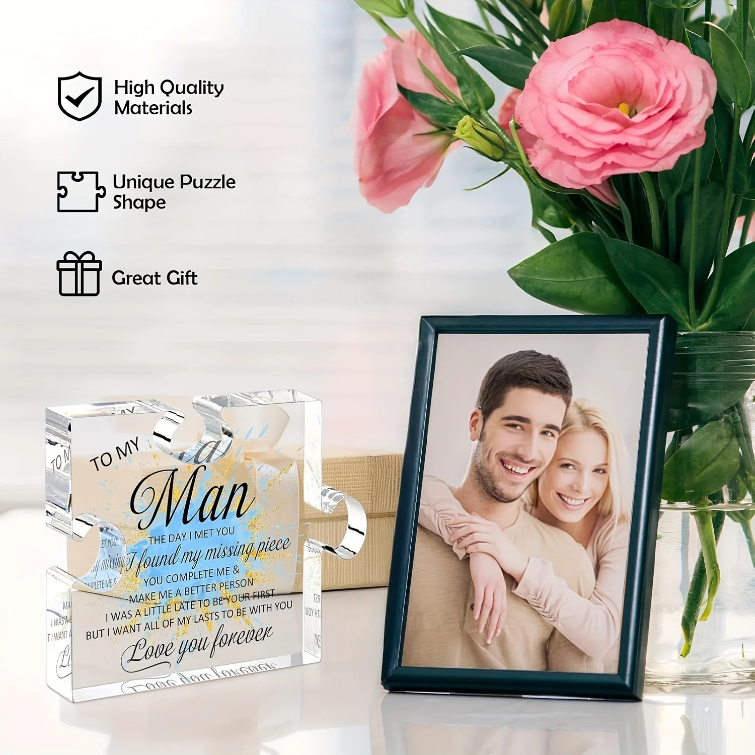 To My Man” Romantic Gift — Heartfelt Keepsake for Husband, Boyfriend & Partner