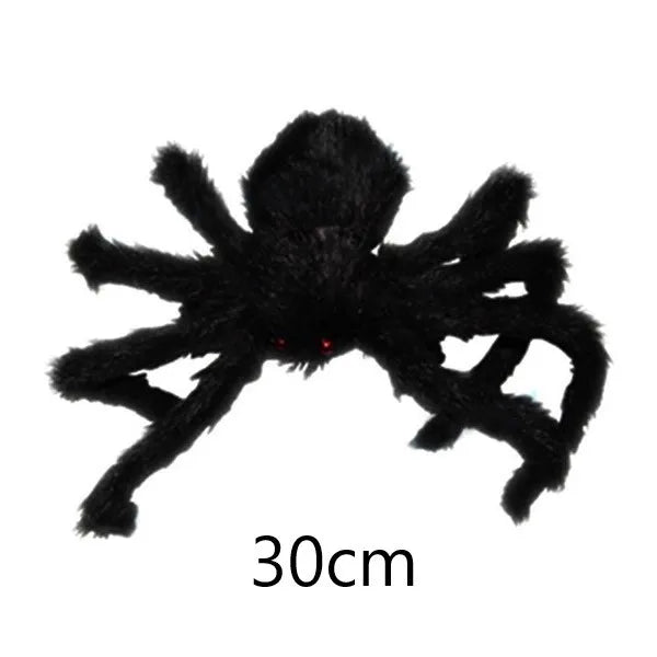 Giant Plush Spider Halloween Decoration — Poseable Horror Prop (30–200 cm)