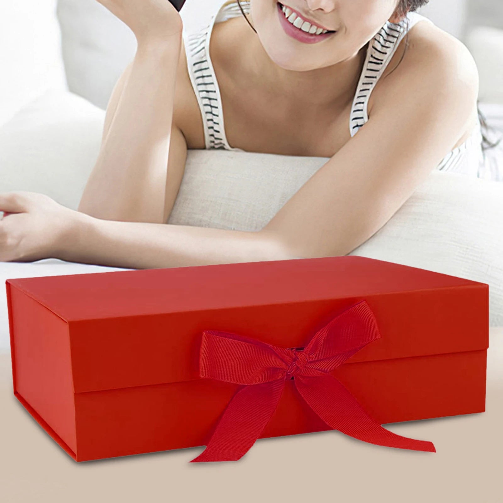 Reusable Large Gift Box with Ribbon — Proposal / Engagement / Celebration Keepsake Box