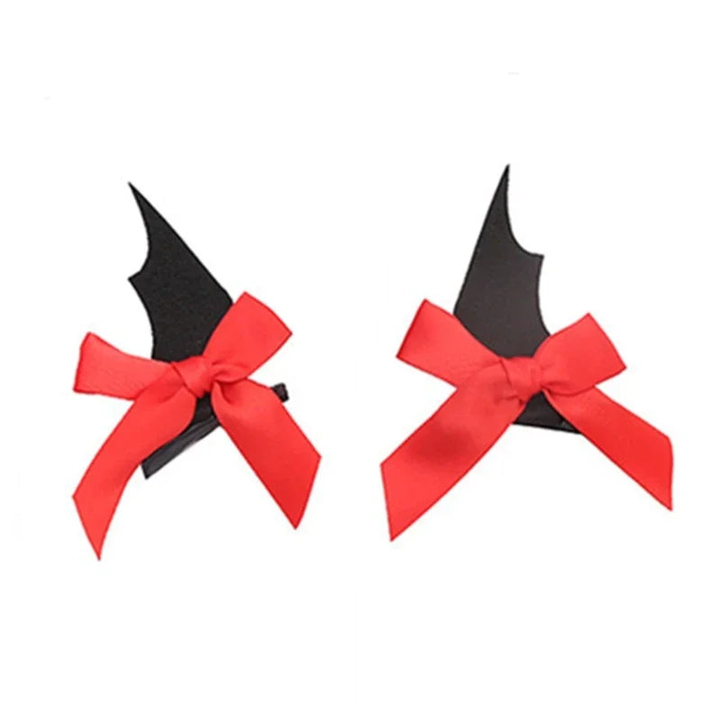 Cartoon Devil Bat-Wing Hair Clips — Cosplay & Halloween Party Headwear Accessory