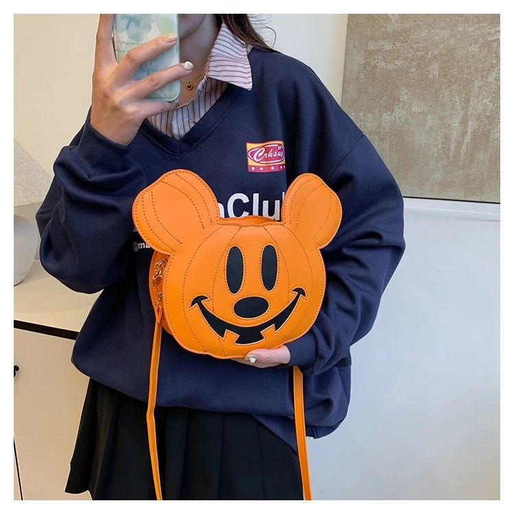 Anime Halloween Pumpkin Crossbody Bag — Cute Cartoon Oval Zipper Shoulder Bag, Perfect Gift for Fall & Cosplay