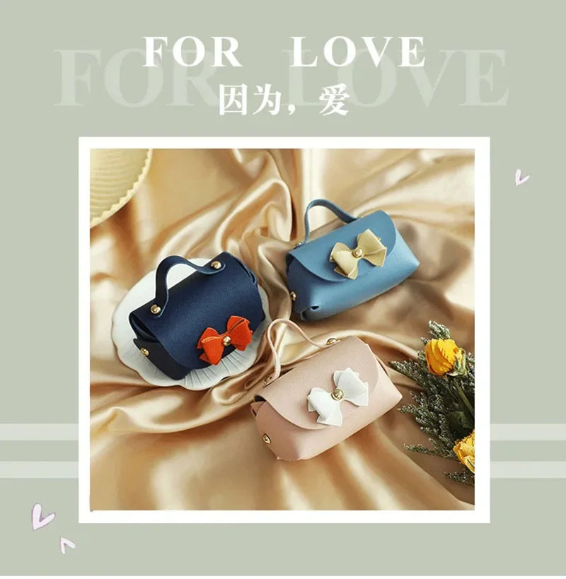 Wedding Gifts For Guests Mini Handbag Gift Bags Packaging Baby Shower Bags Cosmetic Lipstick Perfume Packaging Leather Bag