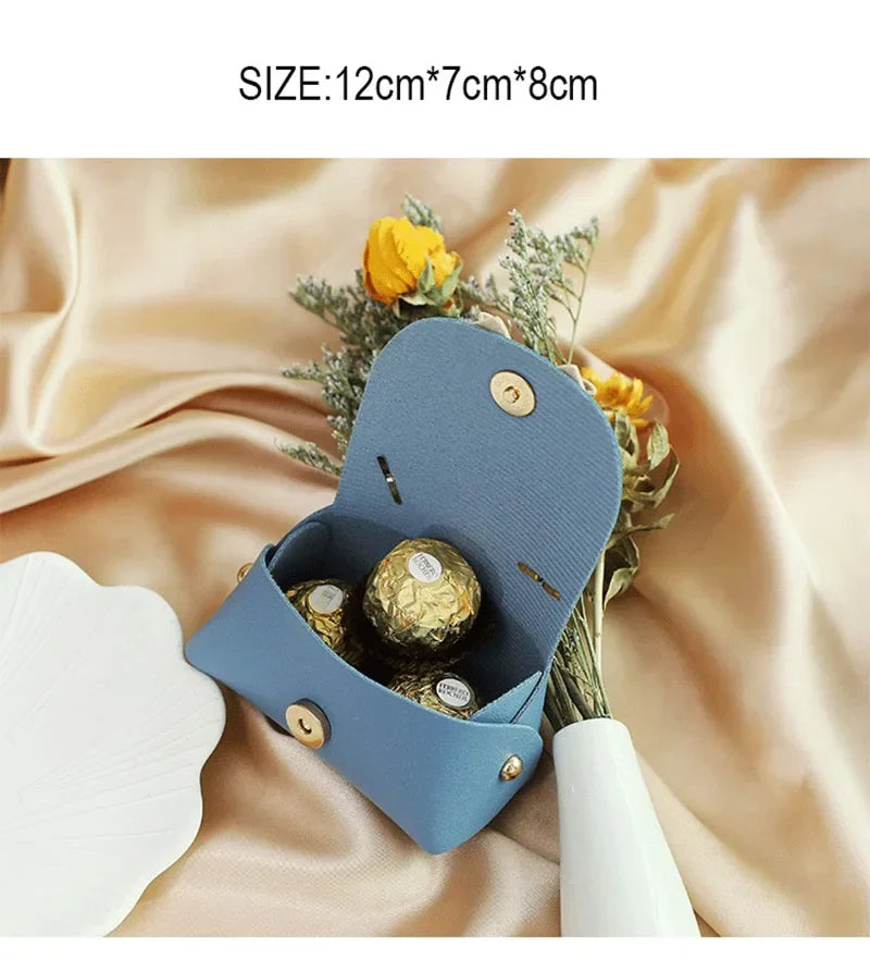 Wedding Gifts For Guests Mini Handbag Gift Bags Packaging Baby Shower Bags Cosmetic Lipstick Perfume Packaging Leather Bag