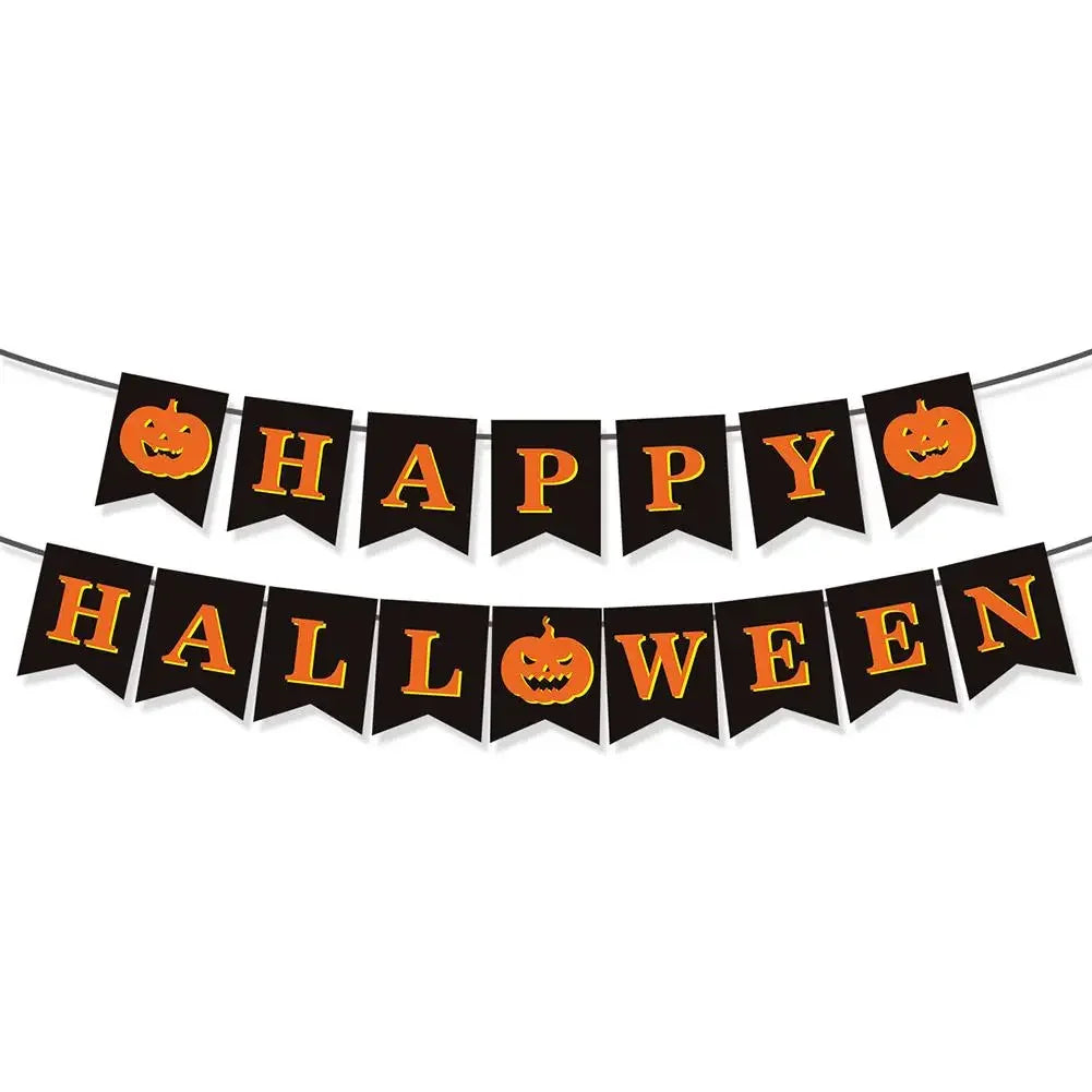 Halloween Party Decorations HAPPY HALLOWEEN Accessories Ghost Banner, Supplies Bat Party Halloween Backdrop Pumpkin, Hangin T6E9