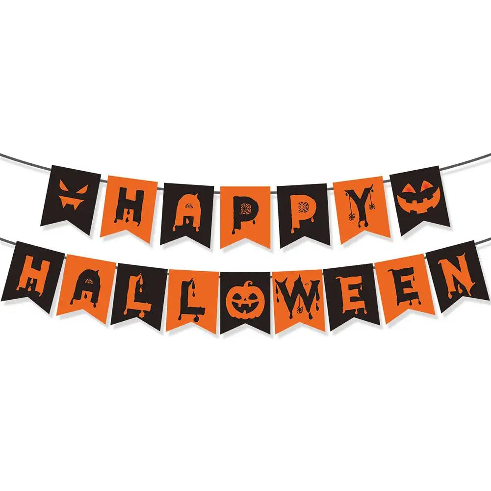 Halloween Party Decorations HAPPY HALLOWEEN Accessories Ghost Banner, Supplies Bat Party Halloween Backdrop Pumpkin, Hangin T6E9