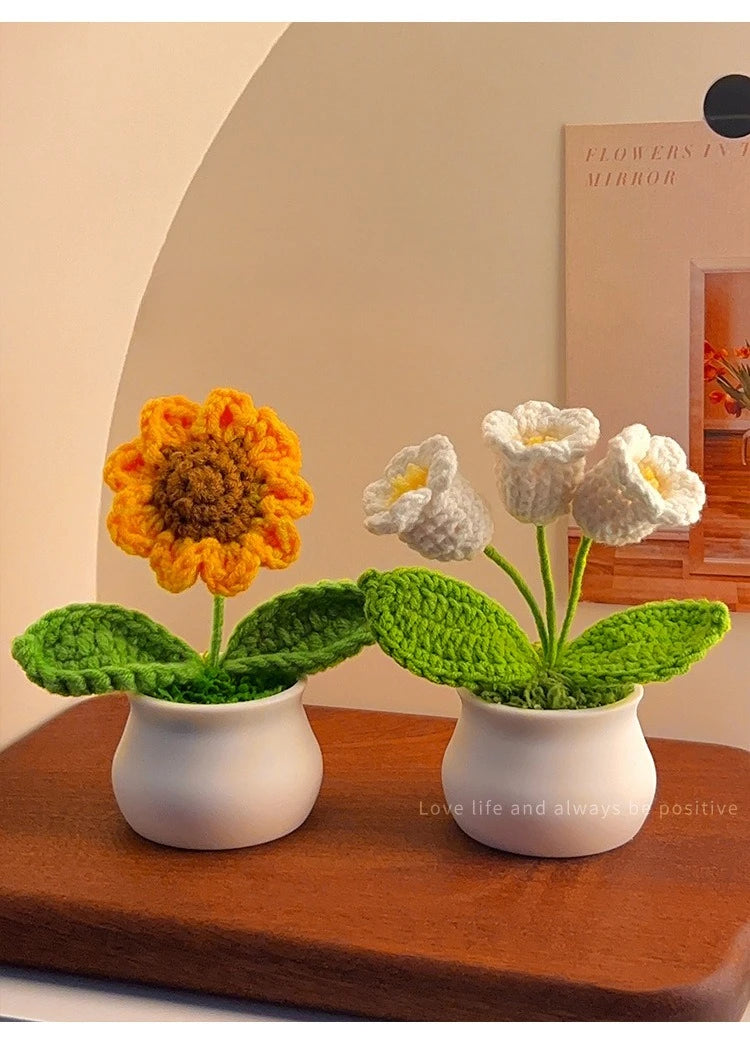 Hand-Woven Sunflower Bouquet — Creative Keepsake for Girlfriend, Car & Table Décor Gift