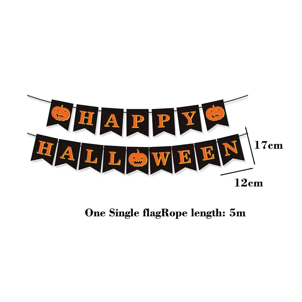 Halloween Party Decorations HAPPY HALLOWEEN Accessories Ghost Banner, Supplies Bat Party Halloween Backdrop Pumpkin, Hangin T6E9