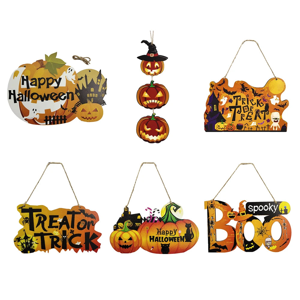 Wooden Halloween Hanging Ornaments — Pumpkin, Boo, Ghost & Trick-Or-Treat Door Pendants (DIY Décor)