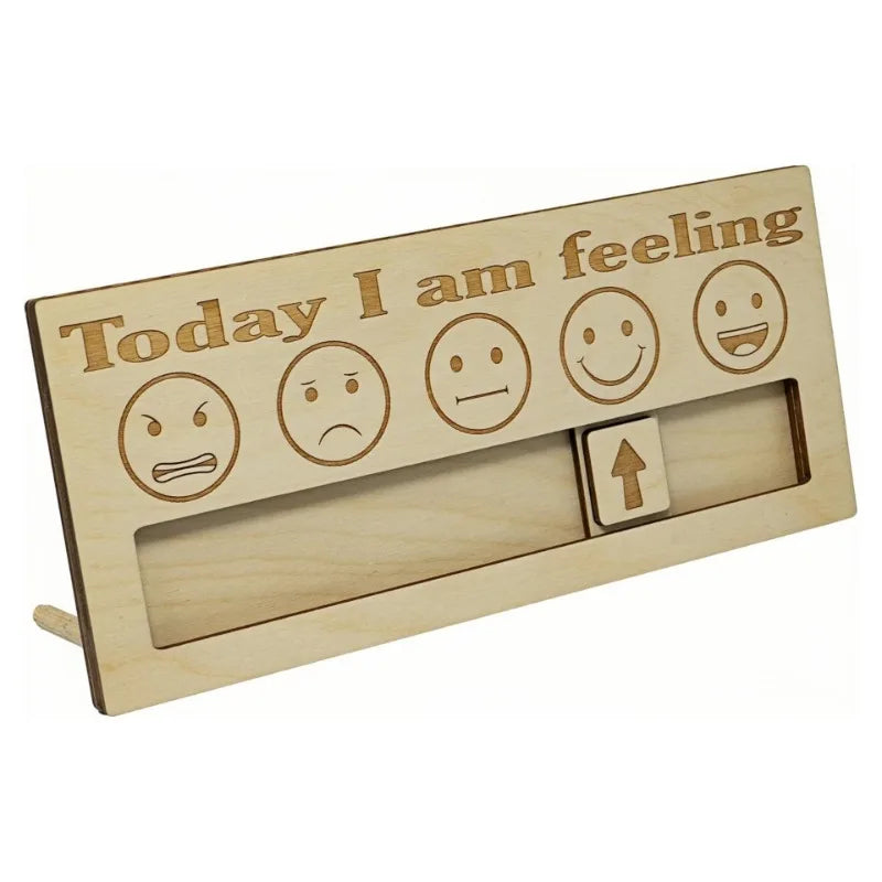 Wooden Mood Barometer — “How I Feel Today” Emotion Indicator & Funny Gift for Friends, Couples & Office