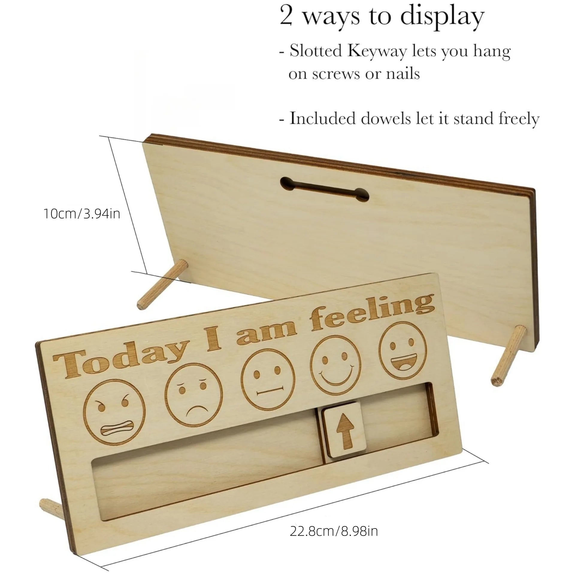 Wooden Mood Barometer — “How I Feel Today” Emotion Indicator & Funny Gift for Friends, Couples & Office