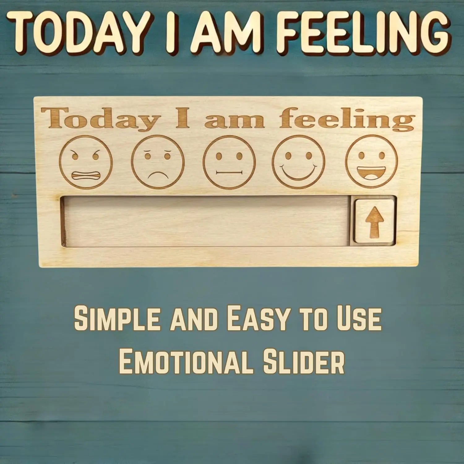 Wooden Mood Barometer — “How I Feel Today” Emotion Indicator & Funny Gift for Friends, Couples & Office