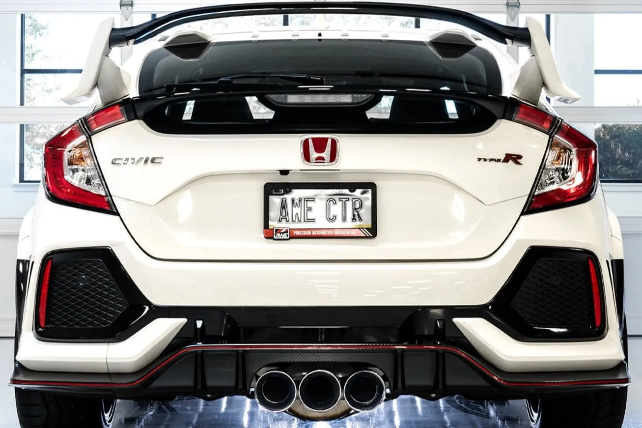 AWE Tuning 2017+ Honda Civic Type R Track Edition Exhaust w/Front Pipe & Triple Chrome Silver Tips