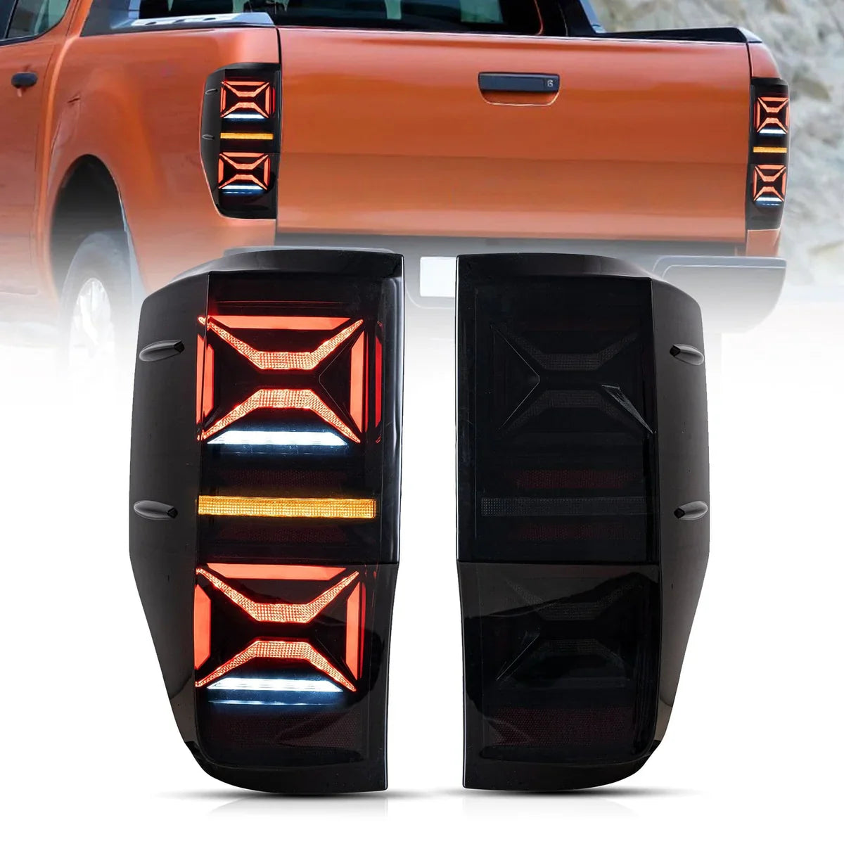 2011-2022 FORD RANGER PX2 PX3 SEQUENTIAL X LED TAIL LIGHTS