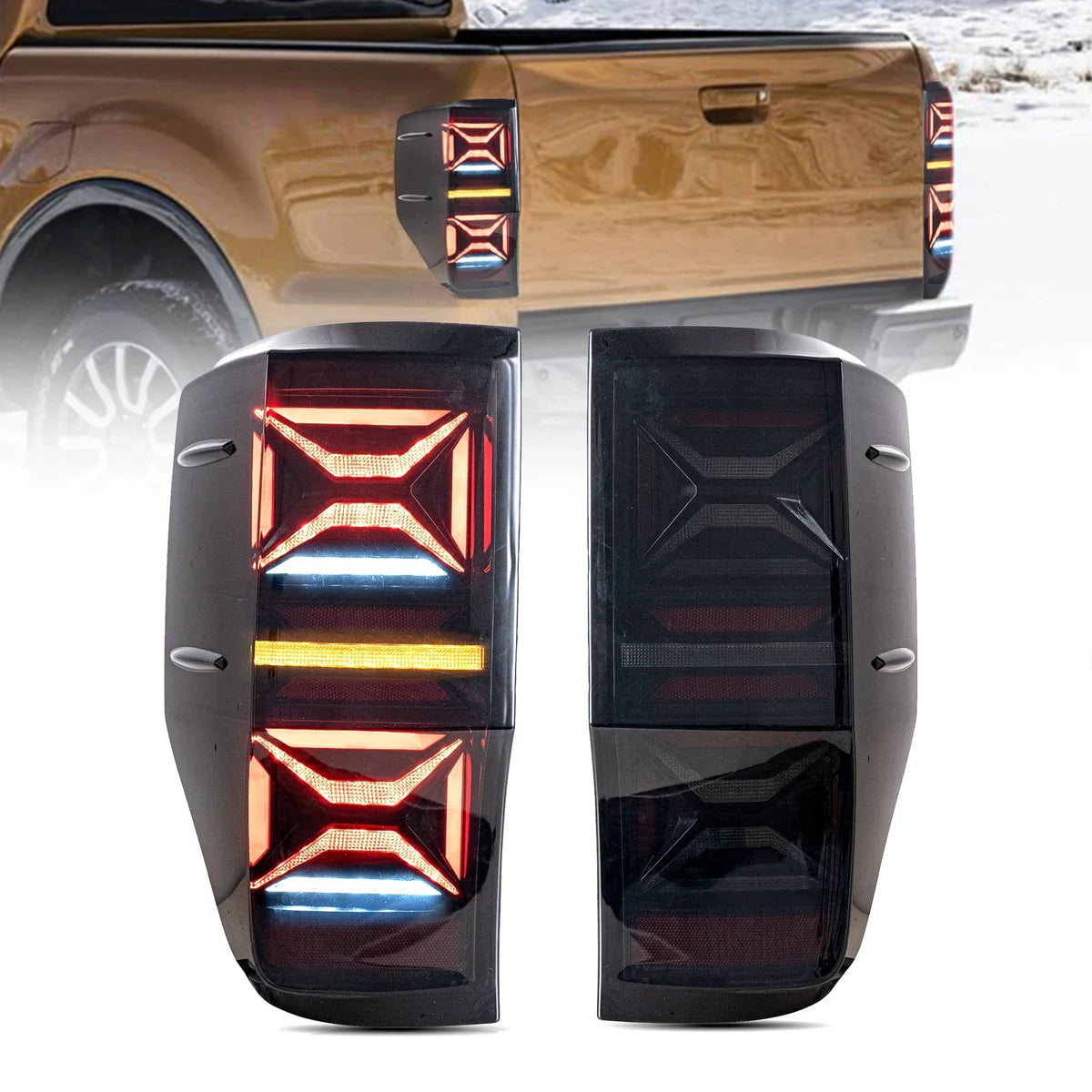 2011-2022 FORD RANGER PX2 PX3 SEQUENTIAL X LED TAIL LIGHTS