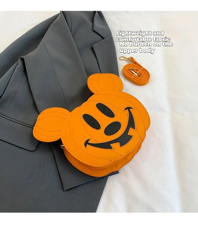 Anime Halloween Pumpkin Crossbody Bag — Cute Cartoon Oval Zipper Shoulder Bag, Perfect Gift for Fall & Cosplay