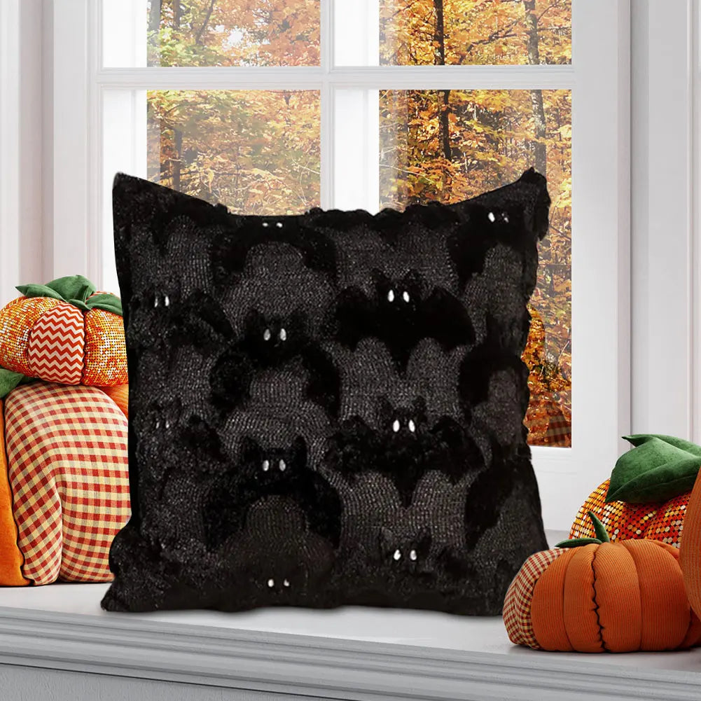 Halloween Ghost & Pumpkin Pillowcase — Washable Throw Pillow Cover for Festive Home Décor