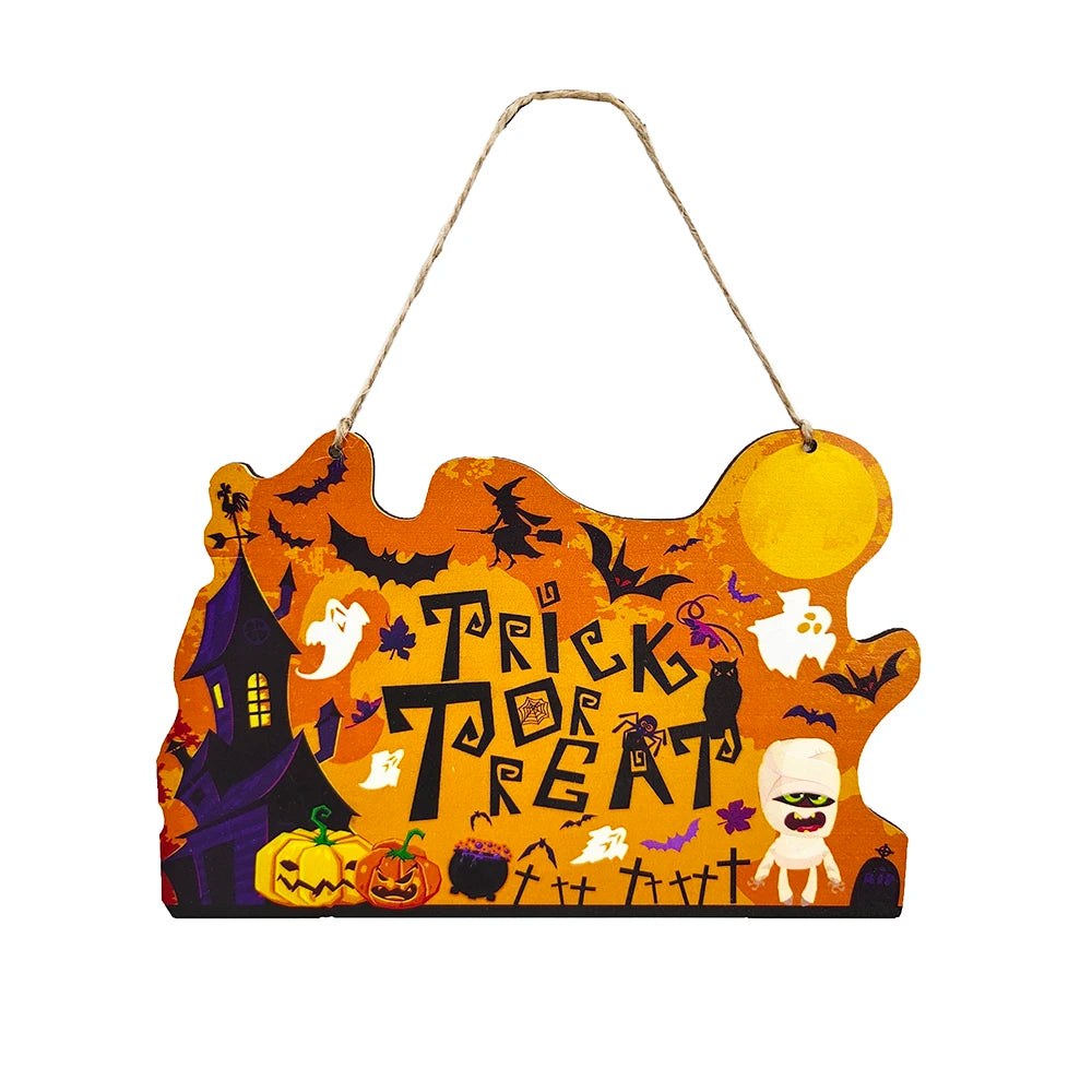 Wooden Halloween Hanging Ornaments — Pumpkin, Boo, Ghost & Trick-Or-Treat Door Pendants (DIY Décor)
