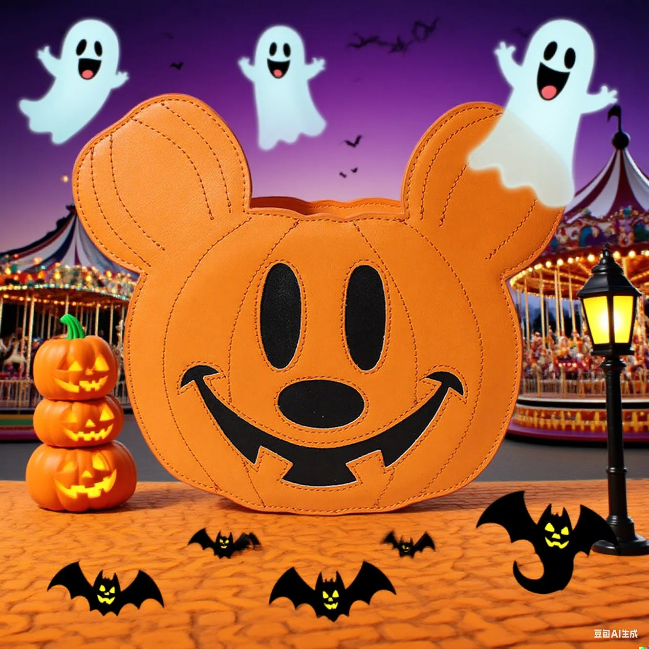 Anime Halloween Pumpkin Crossbody Bag — Cute Cartoon Oval Zipper Shoulder Bag, Perfect Gift for Fall & Cosplay