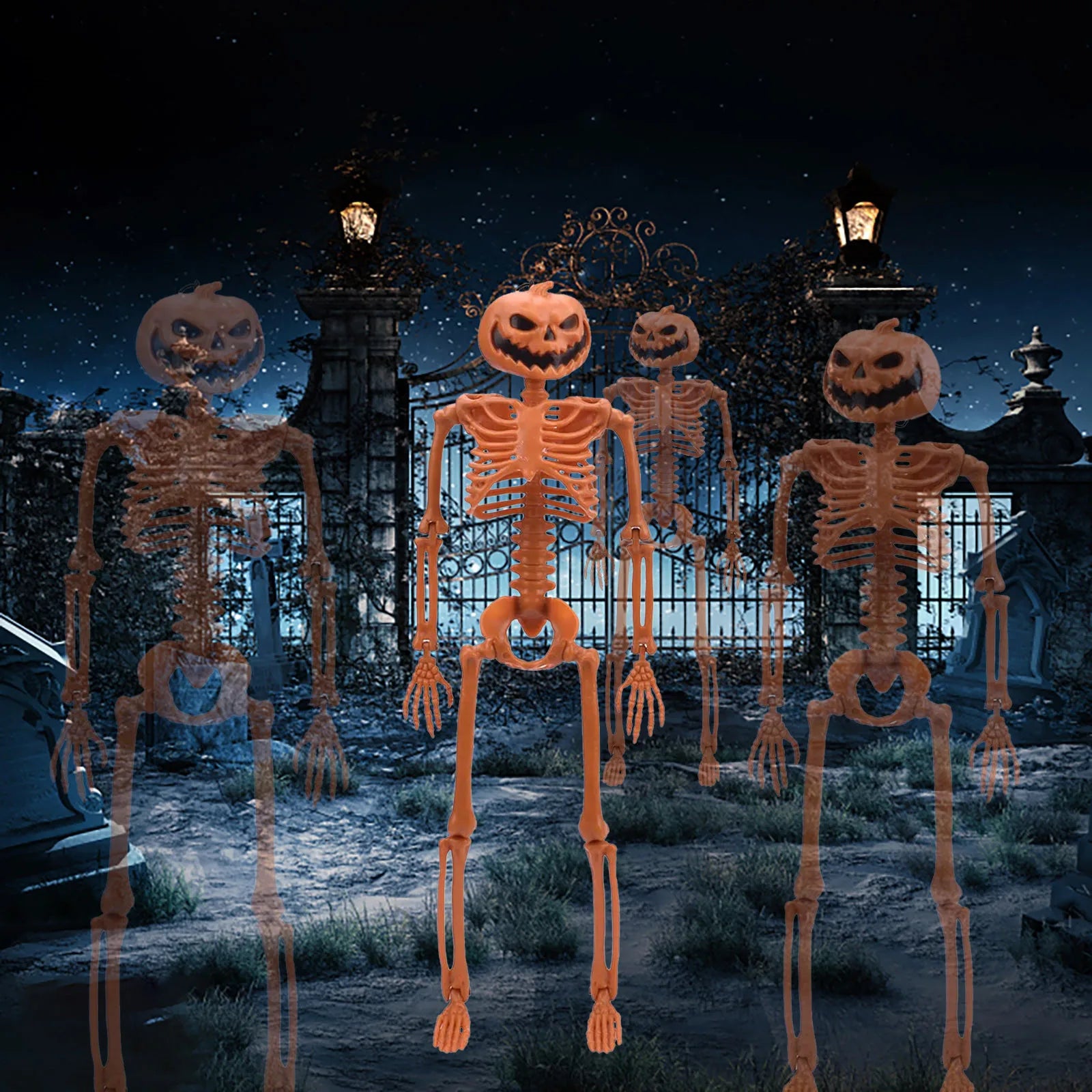 Person-Size Hanging Skeleton Prop — Poseable Full-Body Halloween Decoration & Haunted House Display