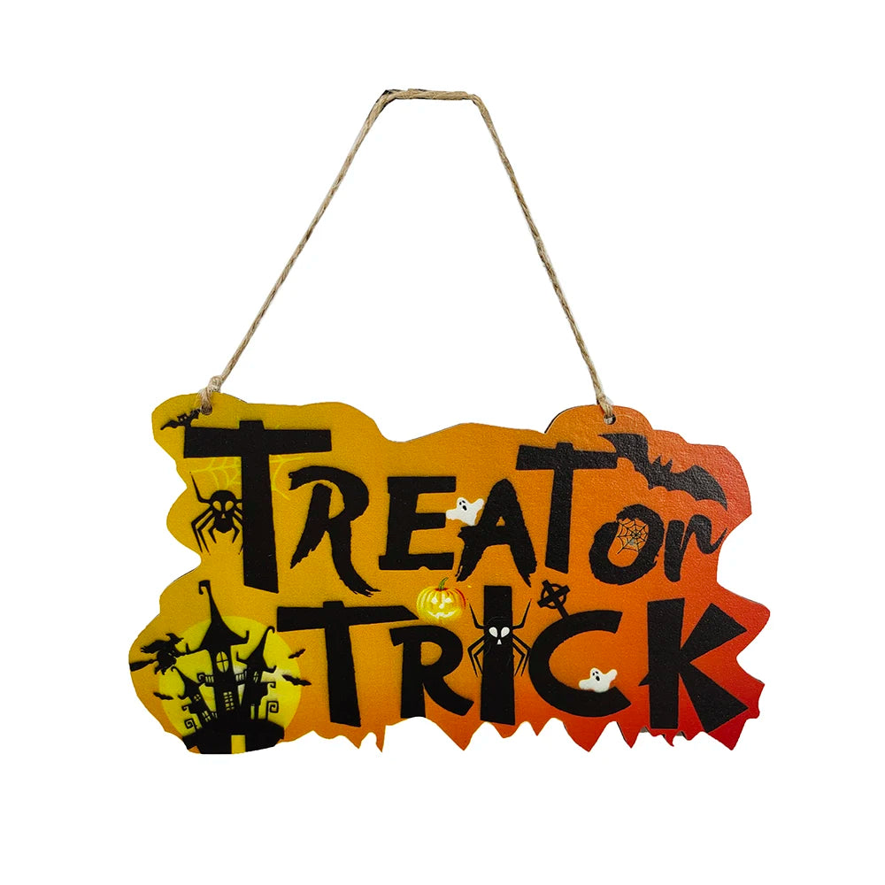 Wooden Halloween Hanging Ornaments — Pumpkin, Boo, Ghost & Trick-Or-Treat Door Pendants (DIY Décor)