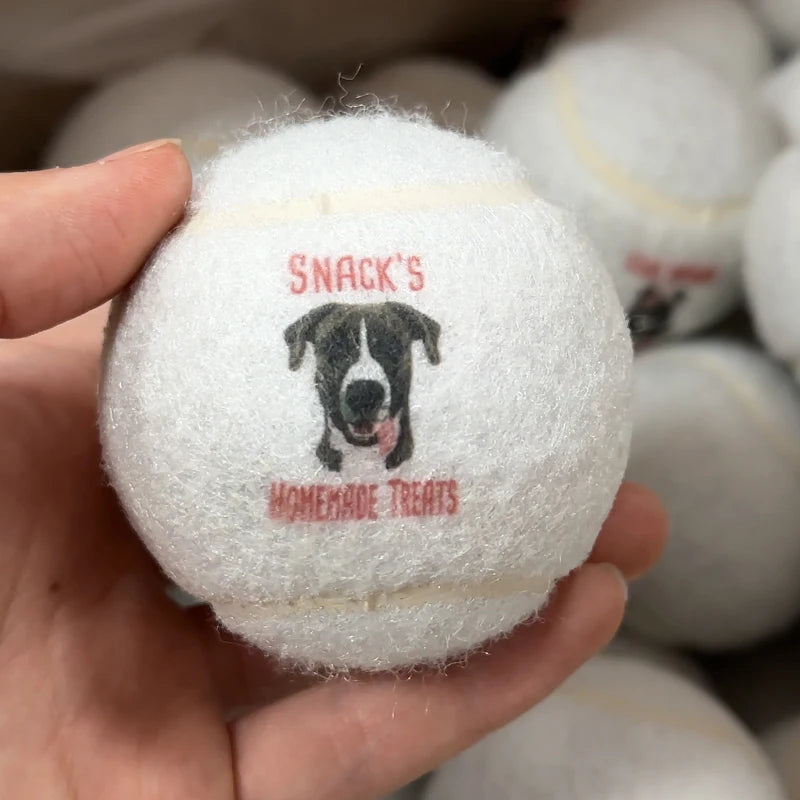 Dog Birthday Gift Customized Print LOGO Pet  Logo Walk Play Tennis Pet Toy Balls