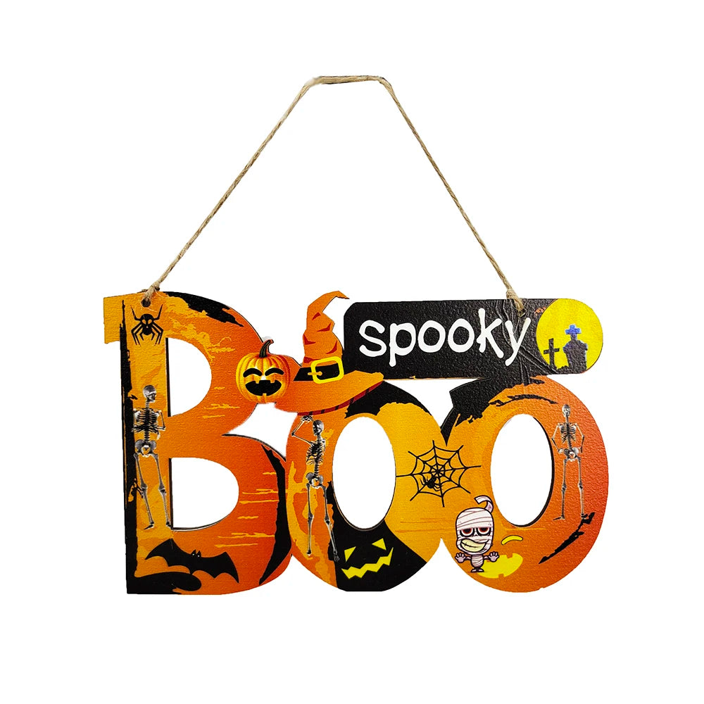 Wooden Halloween Hanging Ornaments — Pumpkin, Boo, Ghost & Trick-Or-Treat Door Pendants (DIY Décor)