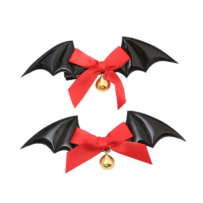 Cartoon Devil Bat-Wing Hair Clips — Cosplay & Halloween Party Headwear Accessory