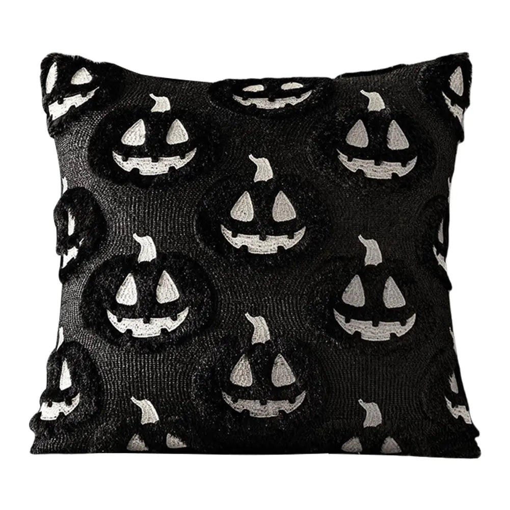 Halloween Ghost & Pumpkin Pillowcase — Washable Throw Pillow Cover for Festive Home Décor