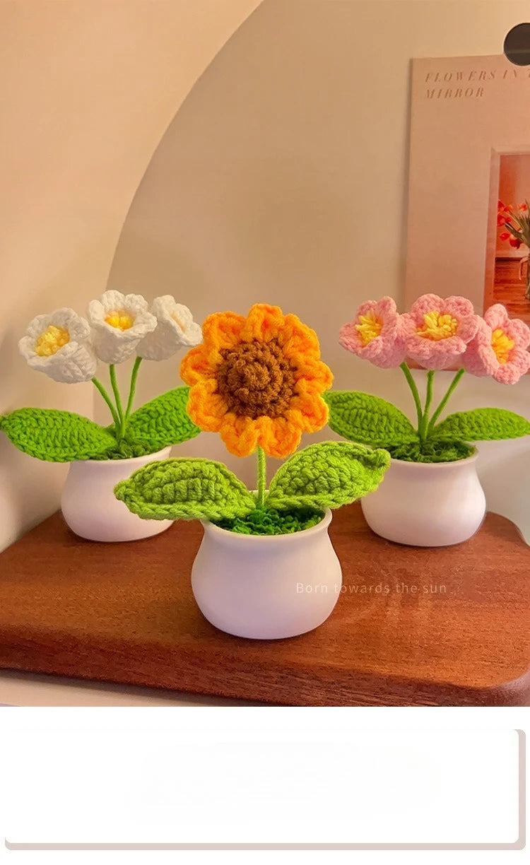 Hand-Woven Sunflower Bouquet — Creative Keepsake for Girlfriend, Car & Table Décor Gift