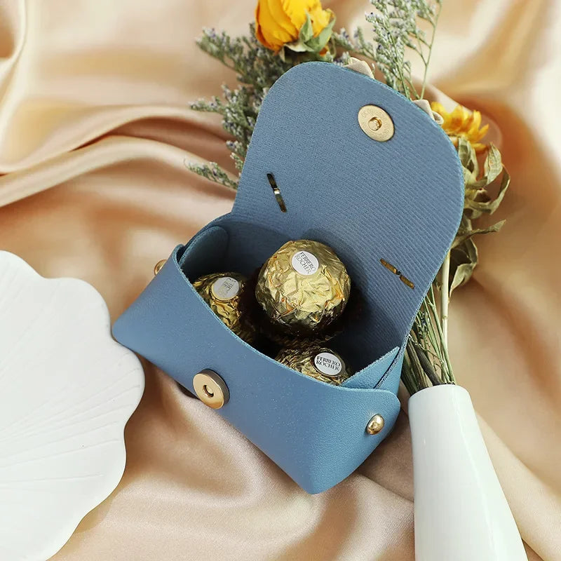 Wedding Gifts For Guests Mini Handbag Gift Bags Packaging Baby Shower Bags Cosmetic Lipstick Perfume Packaging Leather Bag